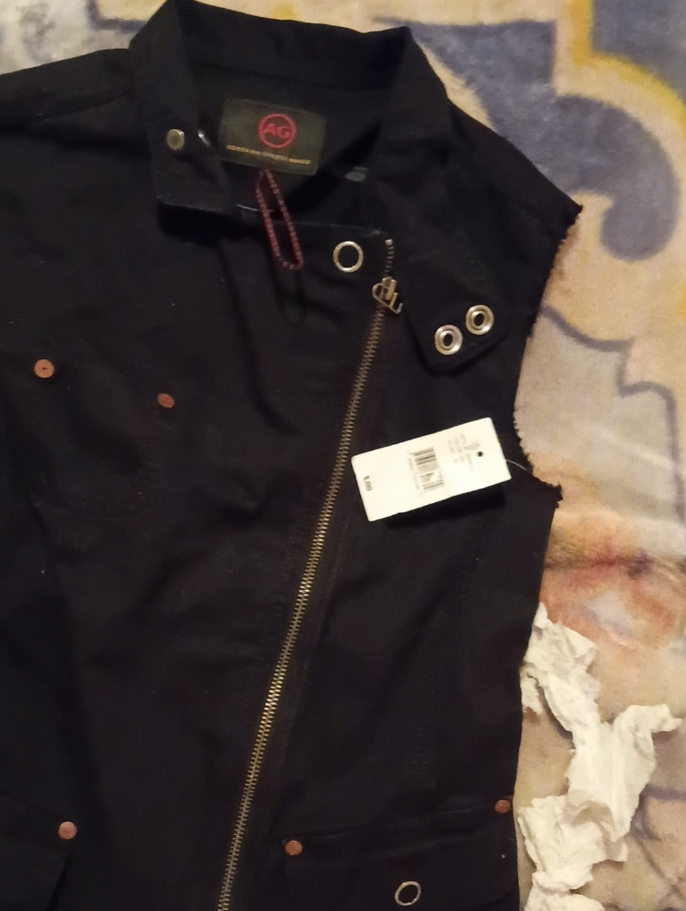 AG Black Zip-Front Utility Vest